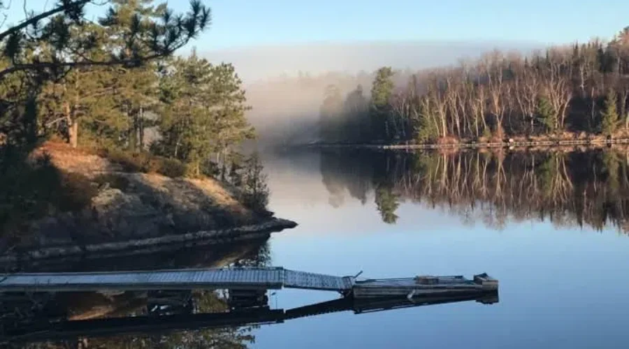 From a deck on Swell Bay, Rainy Lake last year