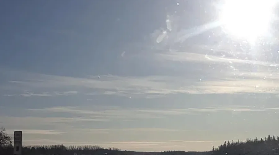 Jagged ice on the river in Emo