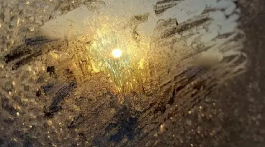 A familiar sight in the Borderland – an icy windshield!