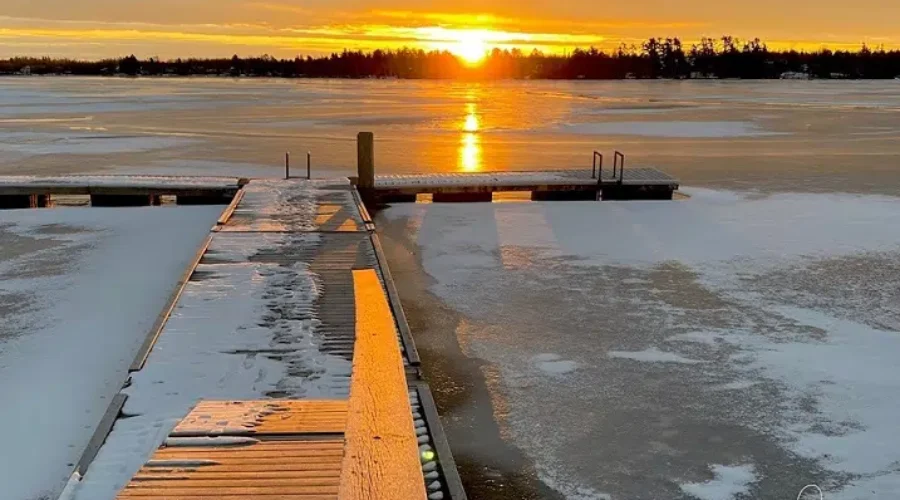 Ice Forming On Rainy River