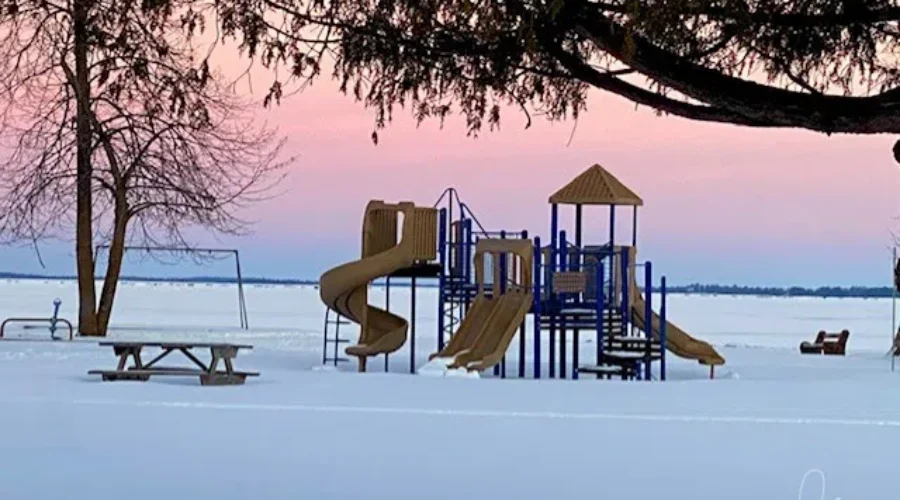 Playground Covered In Snow