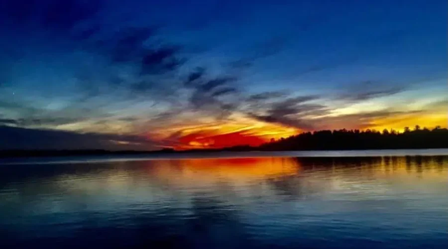 Sunset Over Swell Bay On Rainy Lake