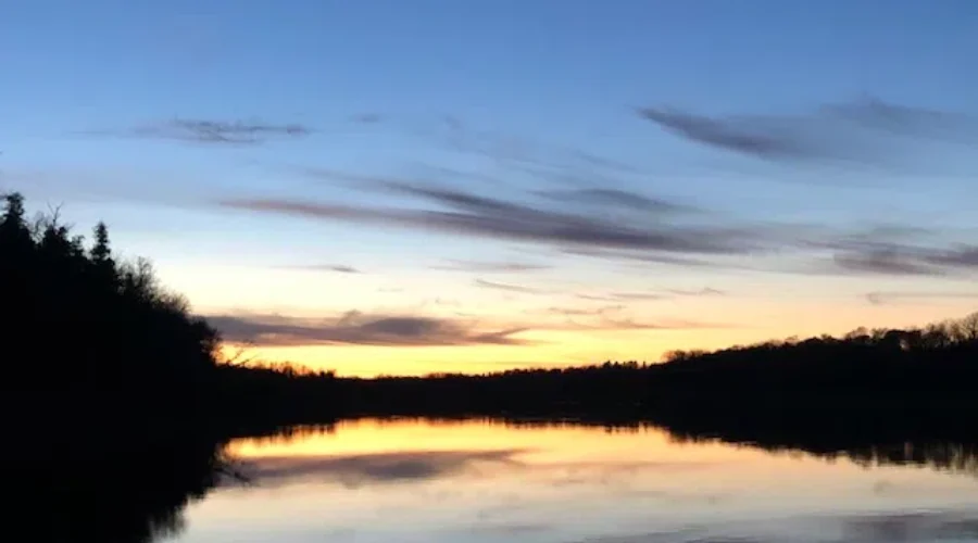 Rainy River Sunset In November