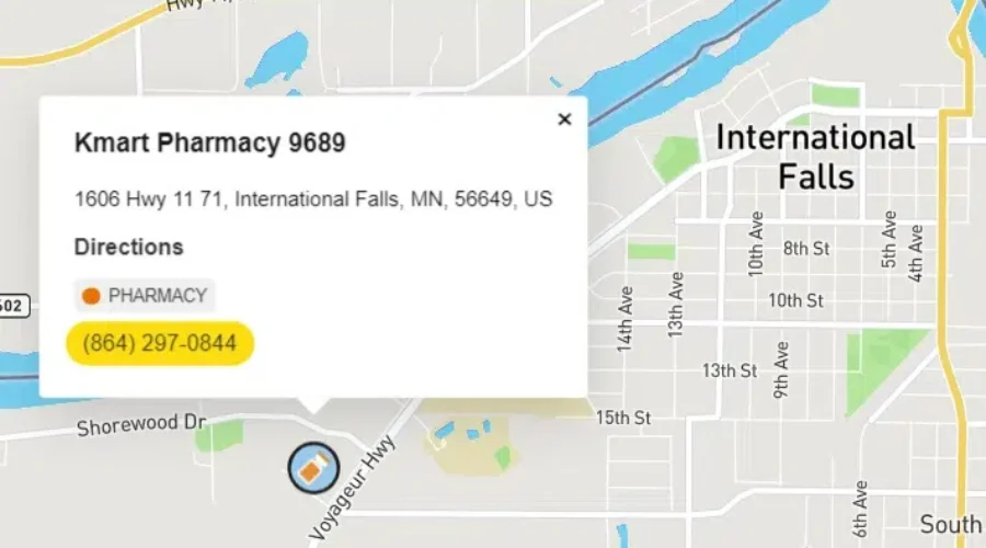 Map Points to Closed Kmart Store For Naloxone