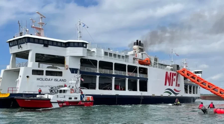 Fire continues to burn on P.E.I.-N.S. ferry