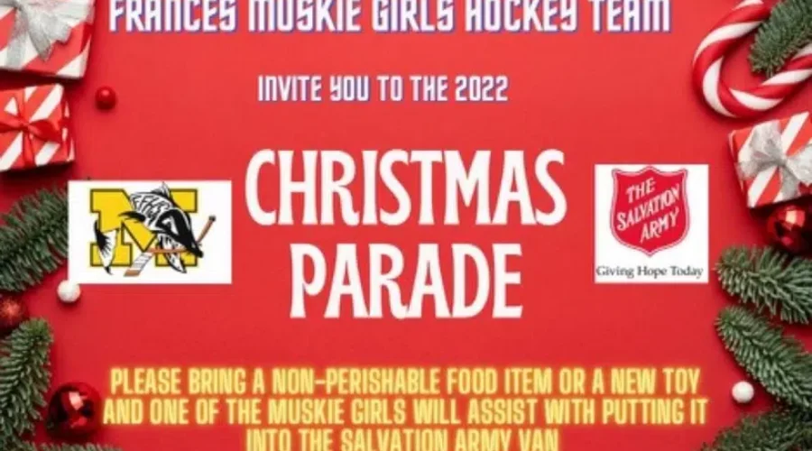 Muskie Girls Hockey & Salvation Army – Santa Claus Parade Food & Toy Drive – Arthur Heathcote & Hailey Bombay
