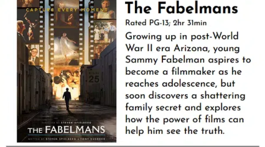 55+ Movie Matinée At Fort Frances Public Library “The Fabelmans” – Nadine Cousineau Interview