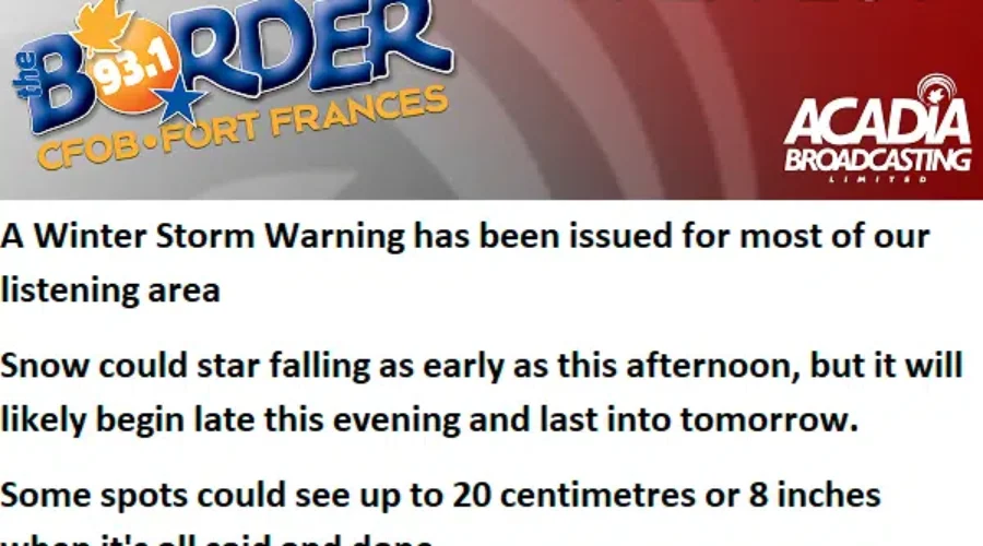 WINTER STORM WARNING – MARCH 21ST 2023