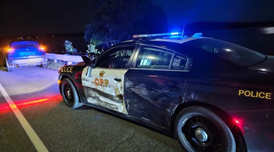 Sleepy driver hits OPP cruiser