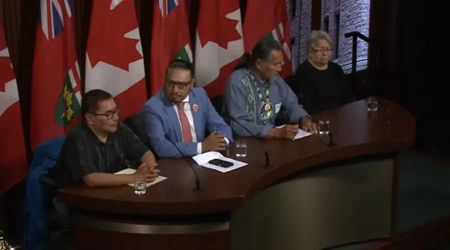 First Nations wait at Queen’s Park for Premier