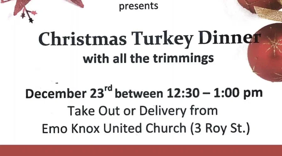 Emo Knox United Church – Christmas Turkey Dinner – SOLD OUT – Joyce Myers Interview