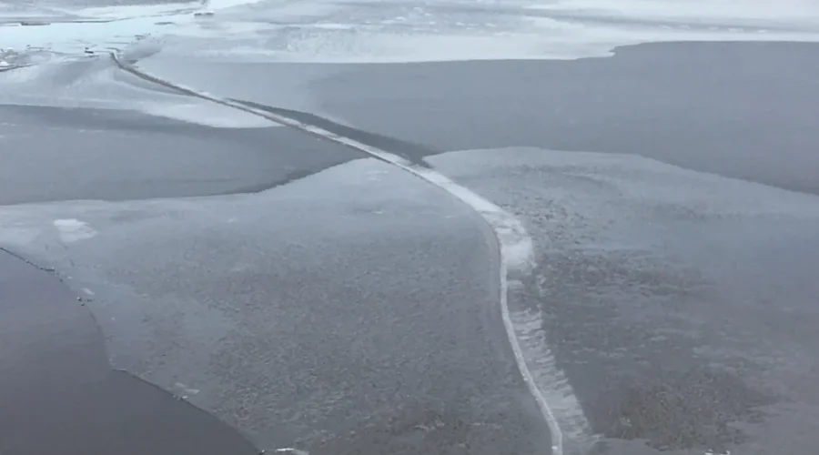64-year-old escapes after breaking through ice