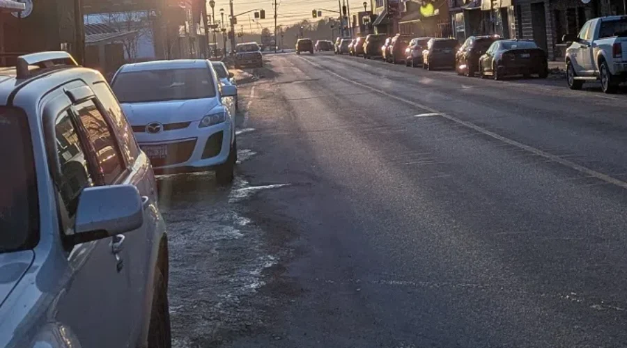 The Sun Having A Peak At Downtown Fort Frances