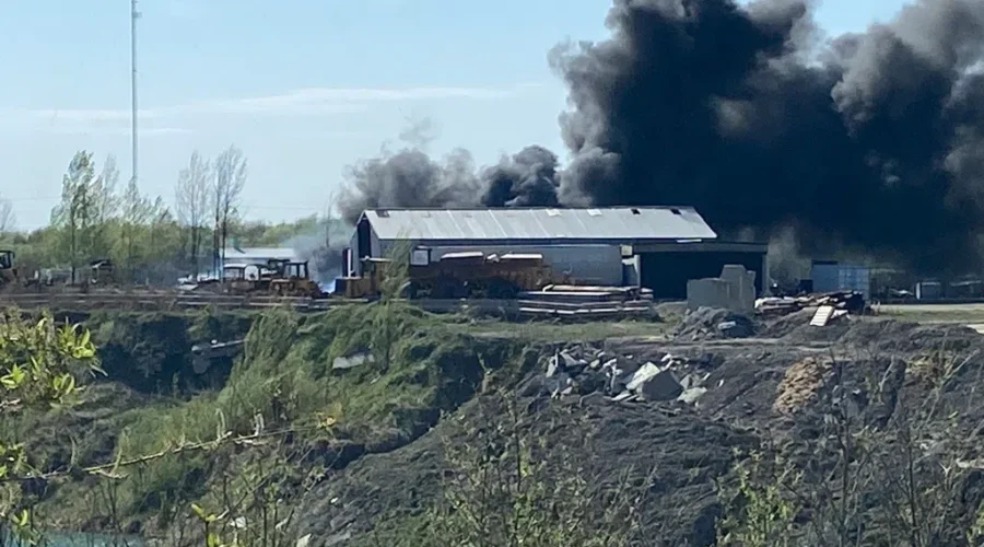 Update: Tire fire/forest fire force temporary closures of Hwy 11