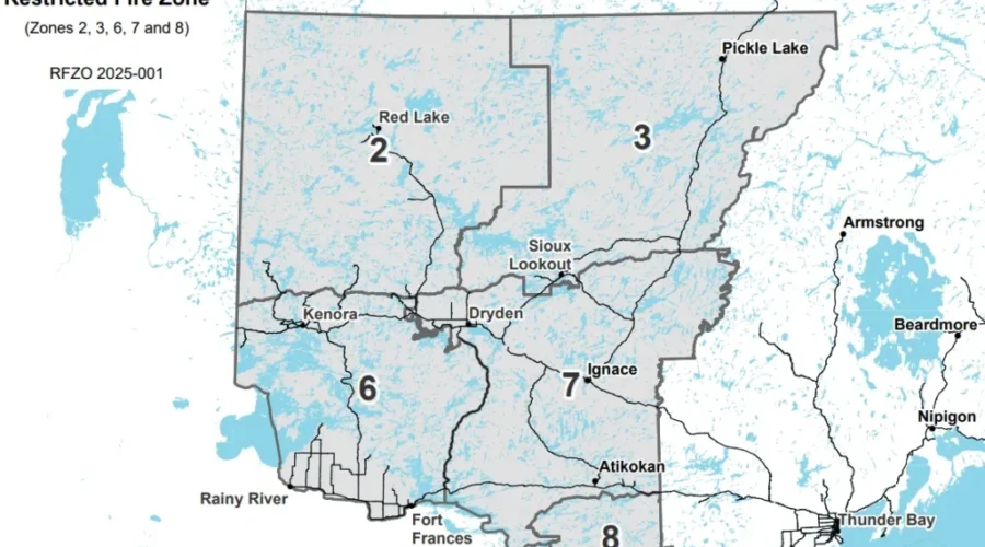 Restricted Fire Zone being put in place west of Thunder Bay